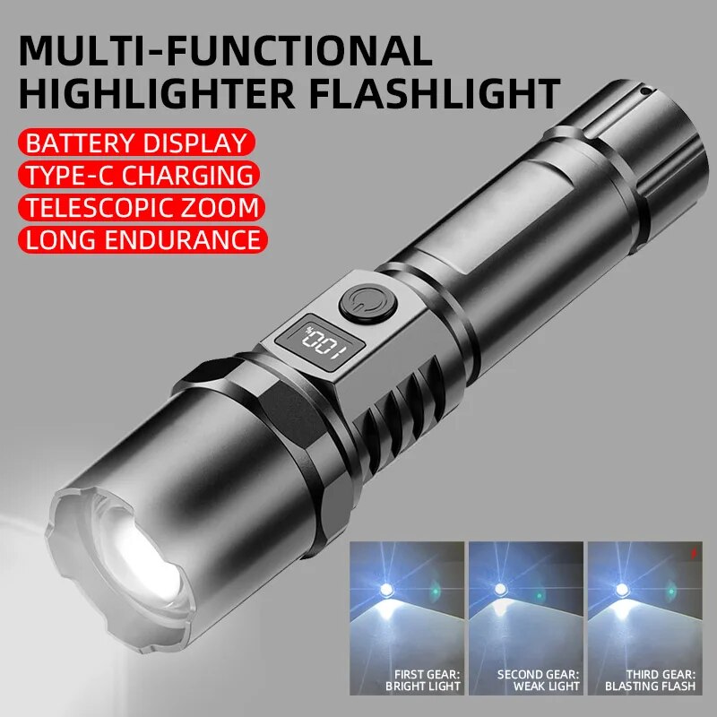 Outdoor Power Reno - High Power XHP100 Led Flashlight Rechargeable