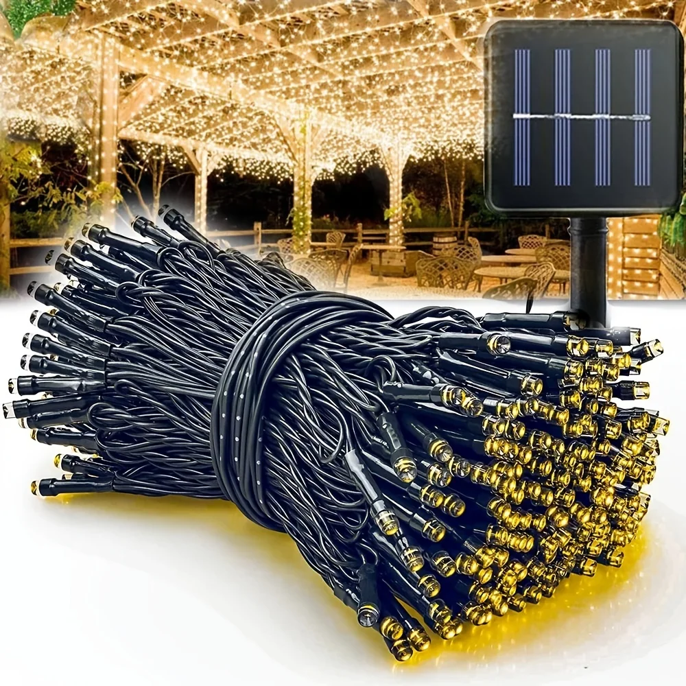 Outdoor Power For Christmas Lights - Solar Powered Outdoor String Lights 100