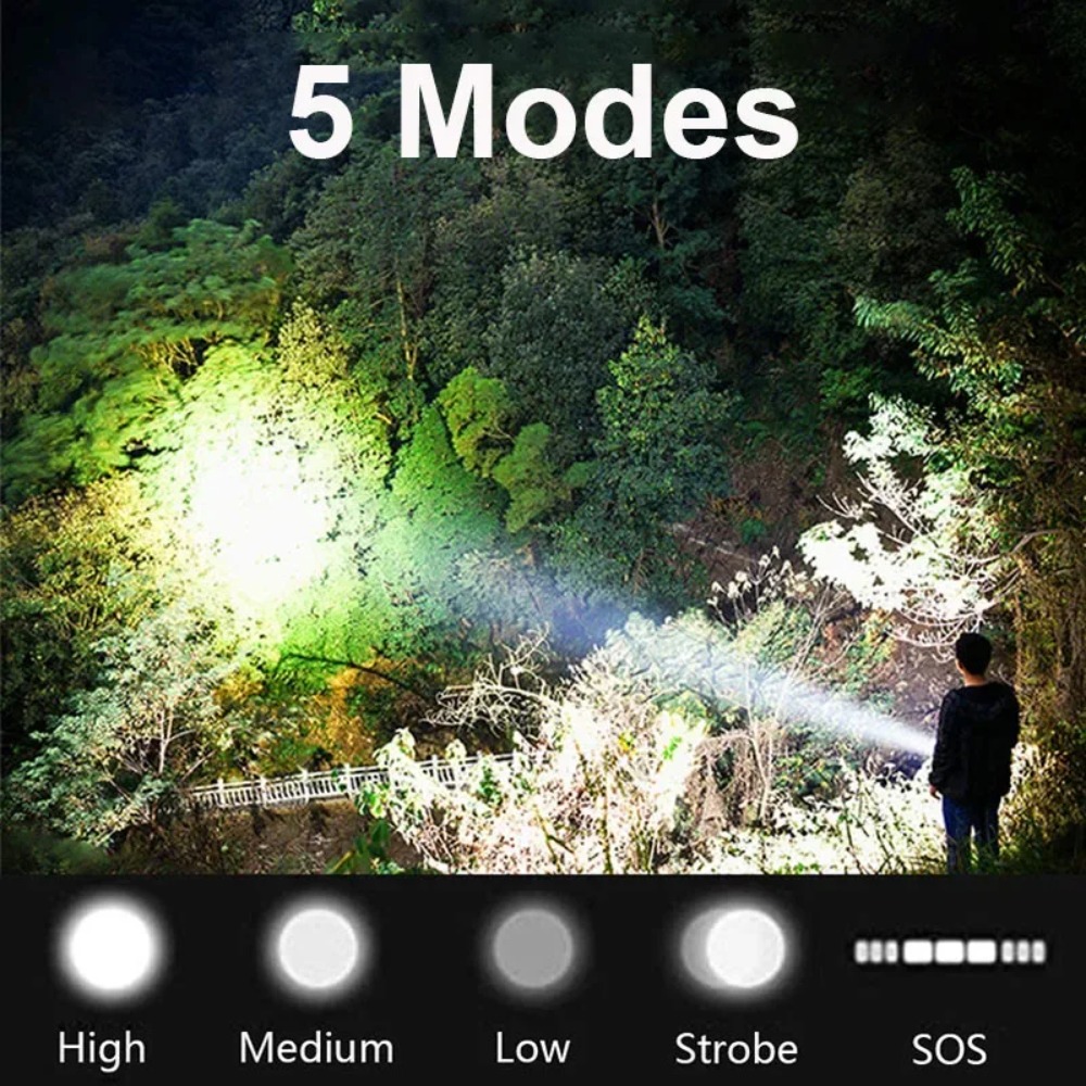 High Power LED Flashlight USB  - Outdoor Power Reno recension och pris