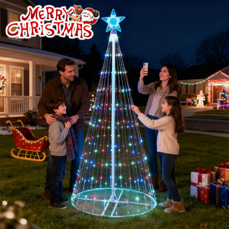 Solar-Powered LED Waterfall St - Outdoor Power For Christmas Lights recension och pris