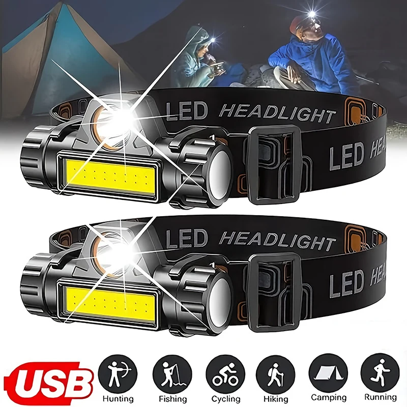 Rechargeable COB LED USB Headl - Outdoor Power Reno recension och pris