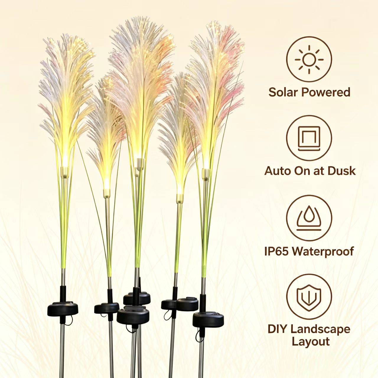 HTMCK LED Solar Garden Reed La - Outdoor Power For Christmas Lights recension och pris