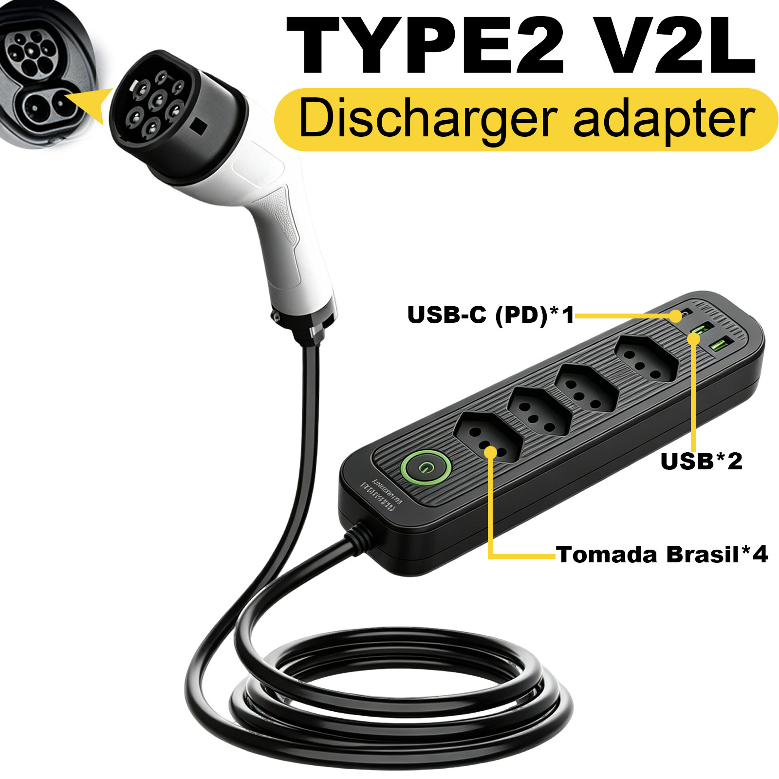 Type2 V2L Discharge Adapter 16 - Outdoor Power Module recension och pris