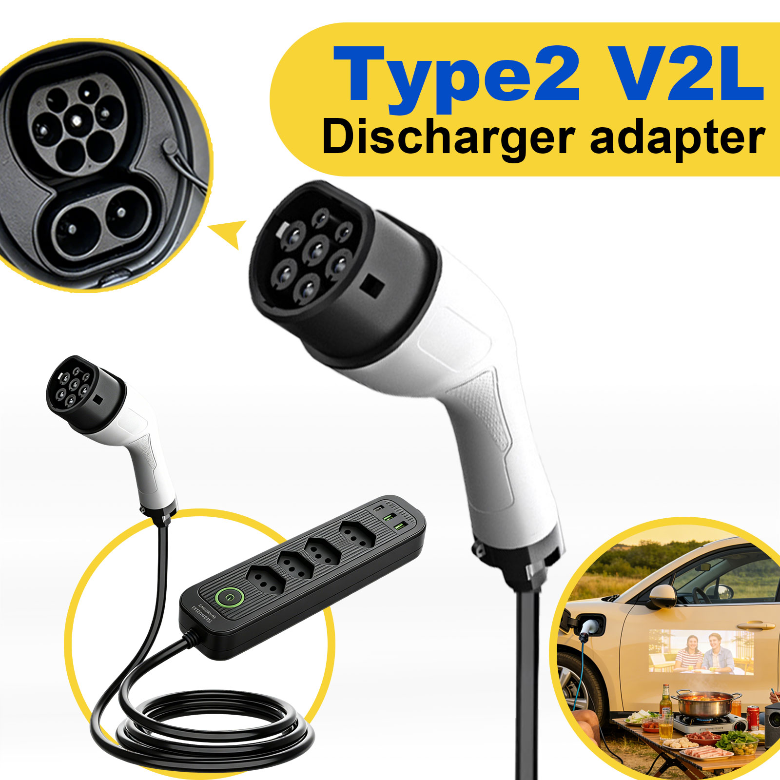 Type2 V2L Discharge Adapter 16 - Outdoor Power Module recension och pris