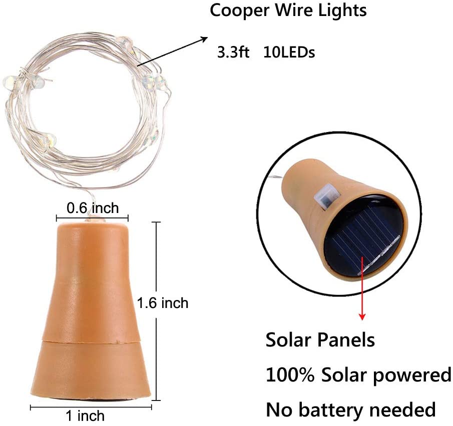 Solar Wine Bottle Led String F - Outdoor Power For Wedding recension och pris