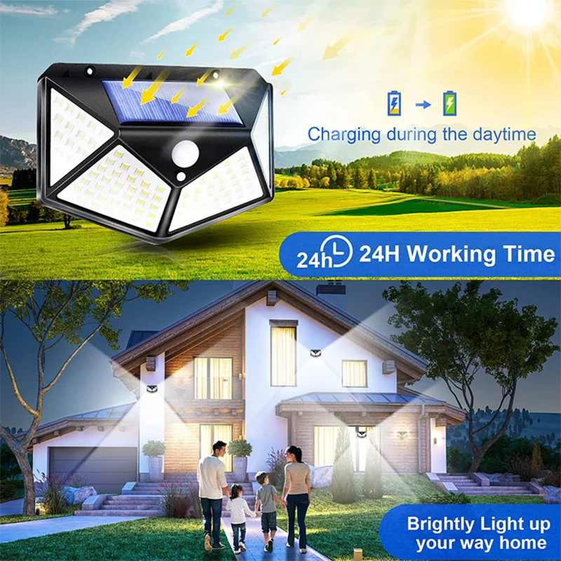 1/2/4/6Pcs 100 LED Wall Lights - Outdoor Power Outlet Weatherproof recension och pris
