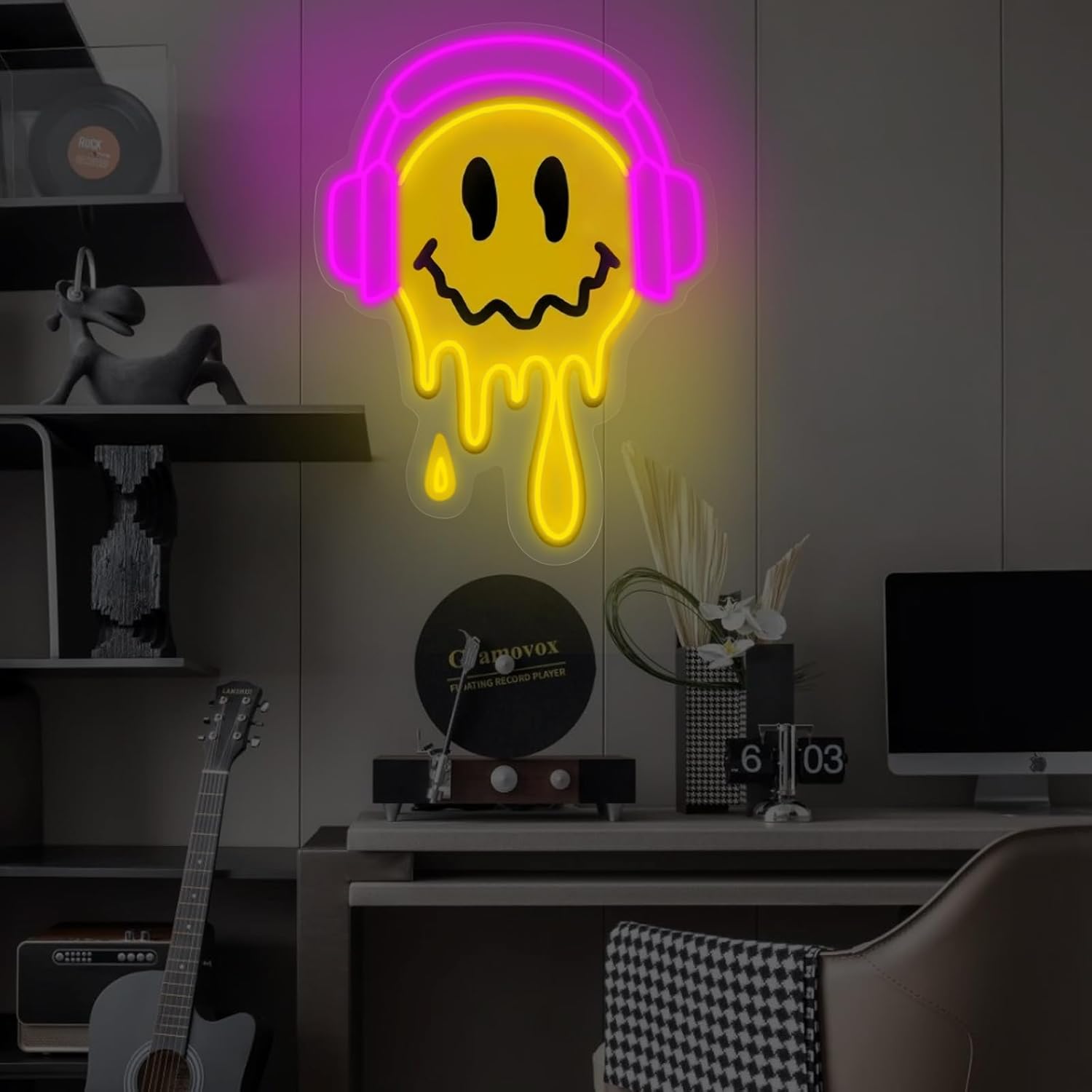 Smile Face Neon Sign Art Wall  - Outdoor Power For Wedding recension och pris