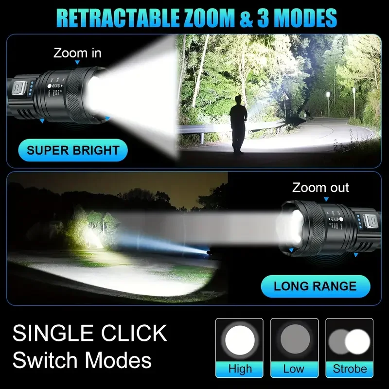 Tactical LED Flashlight 2000LM - Outdoor Power Reno recension och pris